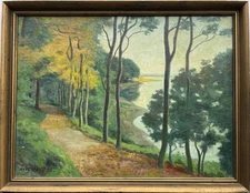 Impressionist Hans Brygge 1885 - 1979 Spätsommerliche River Landscape