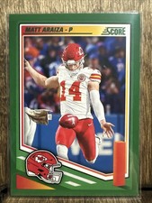 2025 Panini Score Football Matt Araiza #288 Green Parallel Kansas City Chiefs