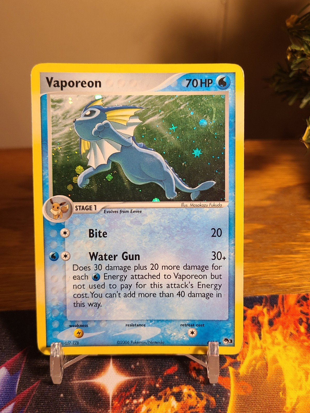 Pokemon TCG Vaporeon Holo Rare Card Pop Series 3 English, 6/17, MP Condition