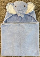 Pottery Barn Kids Hooded Baby Towel Blue Elephant