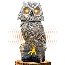 Solar Powered Garden Owl with Motion Detection, Rotating Head, Realistic Hoot...