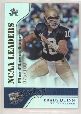 2007 Press Pass NCAA Leaders Reflectors Proof /100 Brady Quinn #56 Rookie RC 2r5