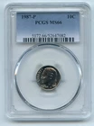 1987 10C Roosevelt Dime PCGS MS66