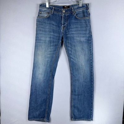 LTB Jeans Mens Size W34 L34 Straight Fit Blue Handmade 100% Cotton Mid Rise