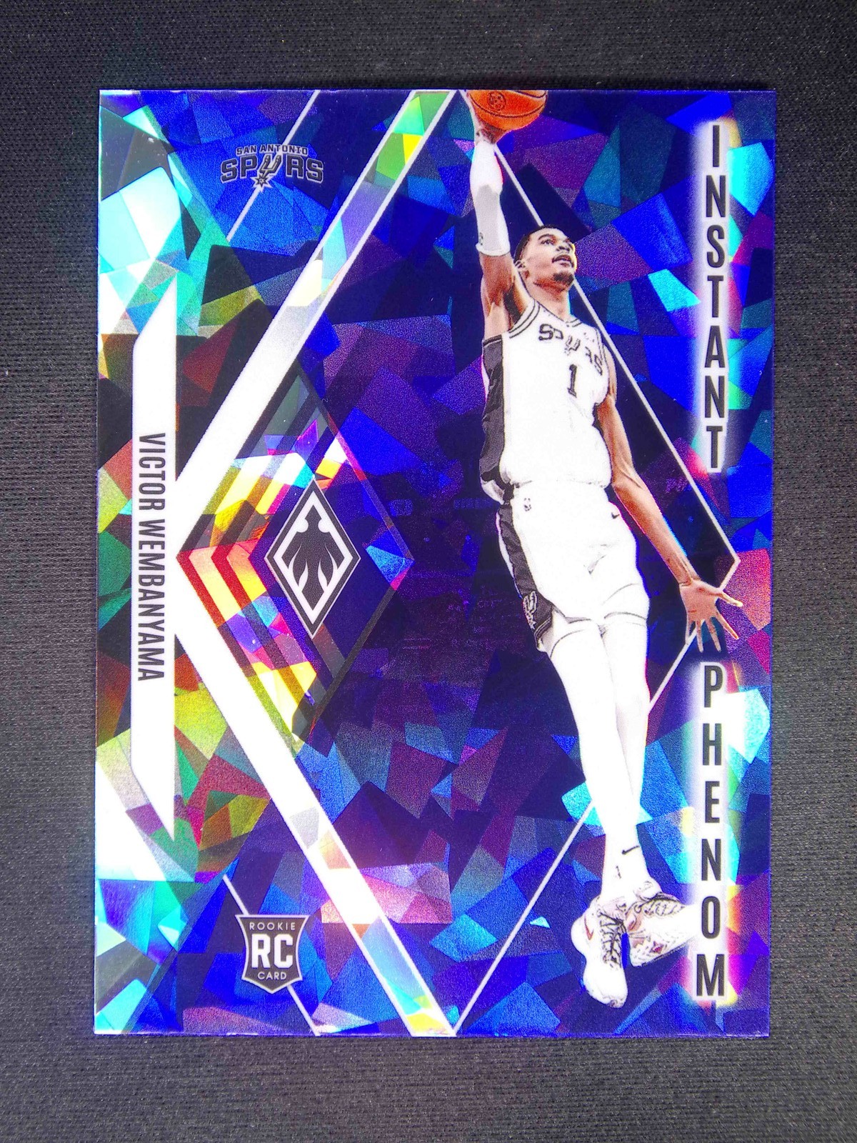 2023-24 Panini Phoenix Victor Wembanyama #13 RC Instant Phenom Blue Ice