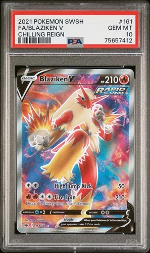 Pokemon Blaziken V Chilling Reign Full Art 161/198 PSA 10 Gem Mint