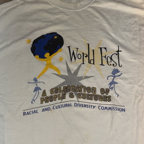 Y2K World Fest Racial Cultural Diversity T-shirt Large - Picture 2 of 5
