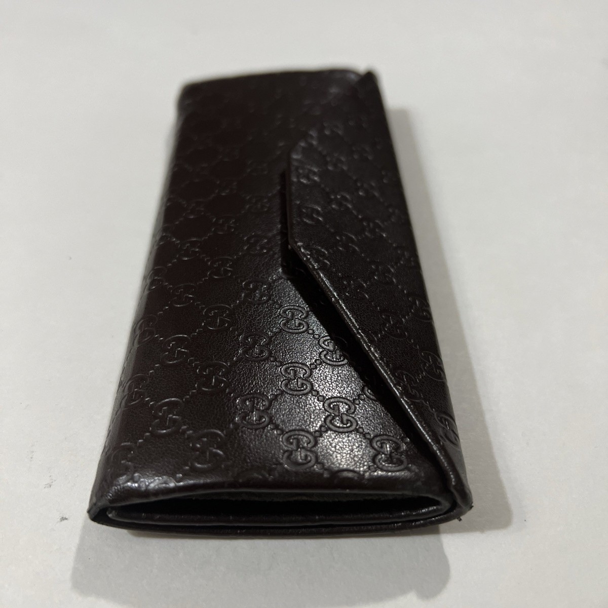 GUCCI Sunglasses Case Triangular Foldable Embossed Logo 