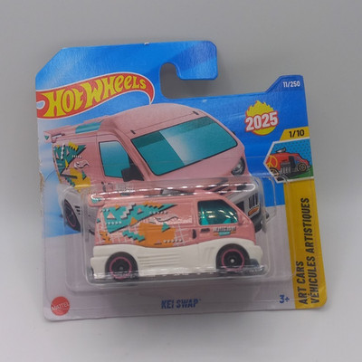 Hot Wheels Art Cars Kool Kombi 1:64 Diecast Van Pink/White/Teal Short Card