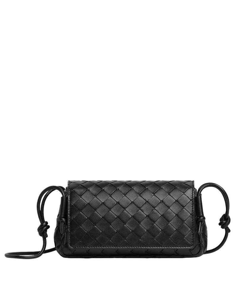 BOTTEGA VENETA Notturno $2300 Black Leather Shoulder Bag New & Authentic