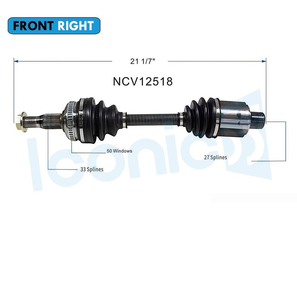 Front Right CV Axle Joint for 93-95 Dodge Intrepid Eagle Vision Concorde 3.5L V6 Foto 2 de 4