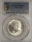 1964 Silver Kennedy Half Dollar 50C Mint Error Rim Clip PCGS Graded MS64