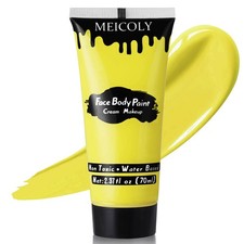 MEICOLY Yellow Face Body Paint,2.37Oz Large Tube Water Based Washable