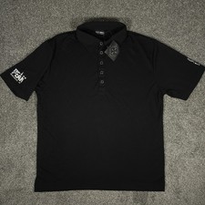 Black Clover Live Lucky Men's Performance Black Golf Polo Shirt Size Medium