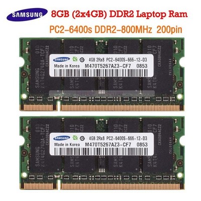 Samsung 8G 2x4GB PC2-6400 DDR2-800 Laptop Speicher 200pin fü Dell Latitude E6400