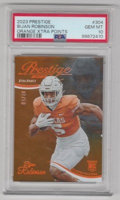 2023 Panini Prestige Rookie BIJAN ROBINSON Rc XTRA POINTS ORANGE 7/50 PSA 10 GEM