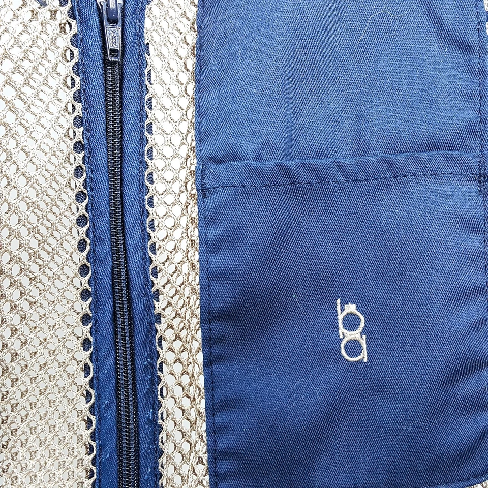 Vintage Bob Allen XL Blue Reloaders Shooting Vest w Tan Mesh & Pockets Full Zip - Image 2 of 4
