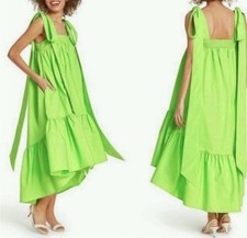 Christopher John Rogers High Low Babydoll Dress Light Bright Green Women’s XXS