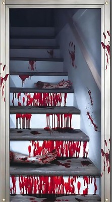 Halloween Deko Set 3-teilig Gruseltürschild Innen Außen Wiederverwendbar Garten