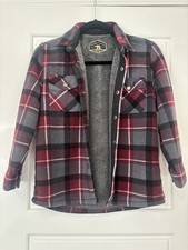 Freedom Foundry Sherpa Lined Fleece Shirt Jacket Youth Kids Medium 10/12 Snaps