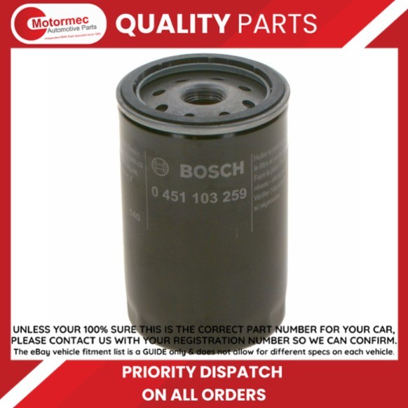 Bosch Oil Filter 0 451 103 259 for Ford Fiesta V Van 02-10 - Image 56