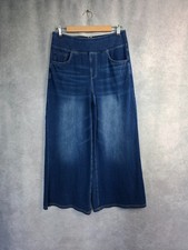 HALARA JEANS ? MEDIUM SHORT. WIDE LEG DARKER WASH, STRETCH COMFORT JEANS