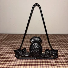 Black Iron Book/Cookbook Holder with Pineapple Accent
