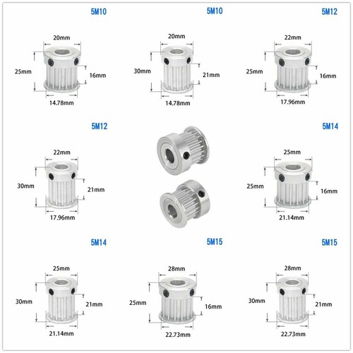 K-type 5M Timing Belt Pulley 10 12 14 15 Tooth Pitch 5mm for CNC Step Motor - Picture 1 of 5