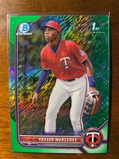 2022 Bowman Chrome Yasser Mercedes #BCP-171 1st Prospect Green Shimmer /99 Twins