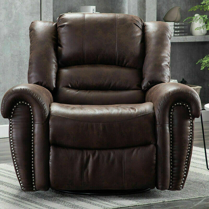leather glider rocker recliner chair with ottoman