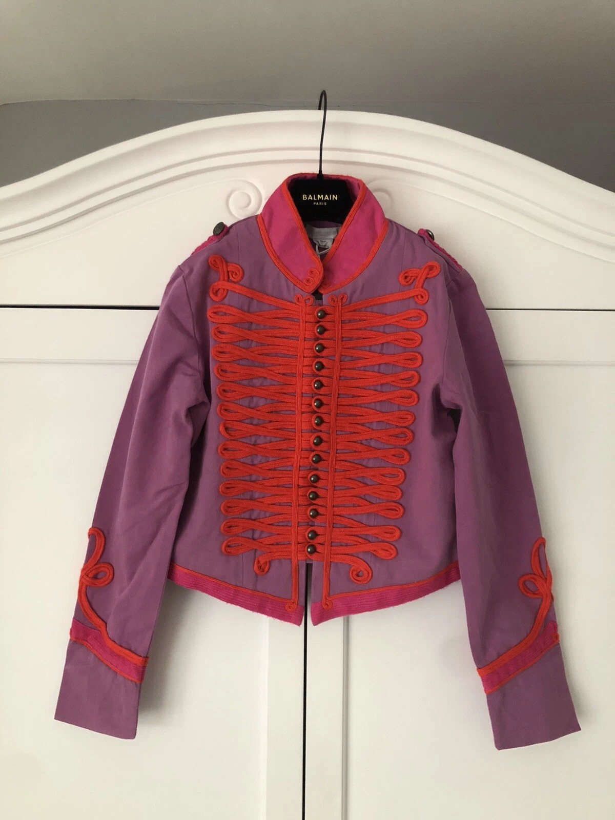 Stella McCartney — Stella McCartney Kids Purple Embroidered Captain Military Style Blazer Jacket