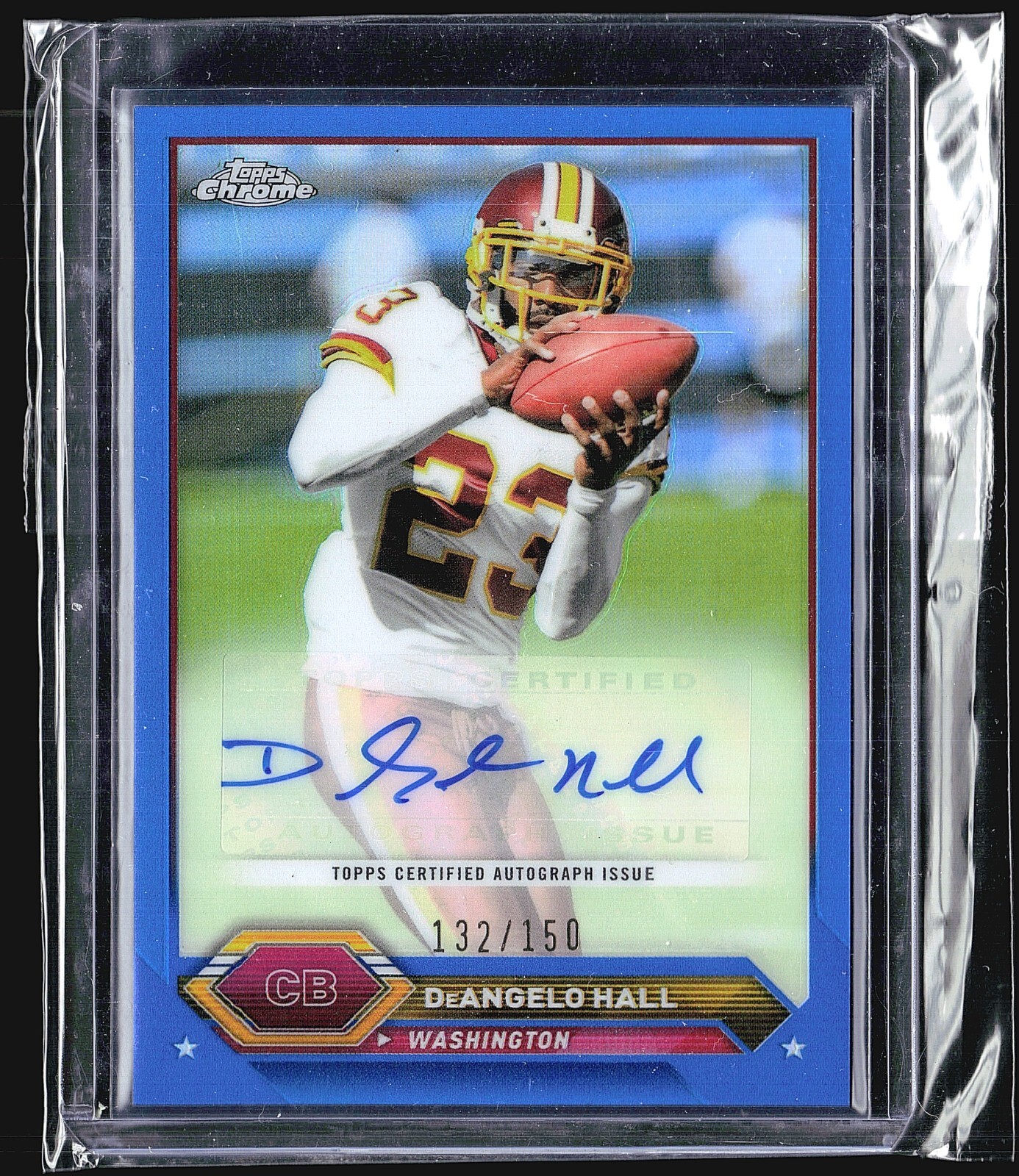 2023 Topps Composite Chrome Auto Blue Refractor #TCA-DH DeAngelo Hall /150 AU