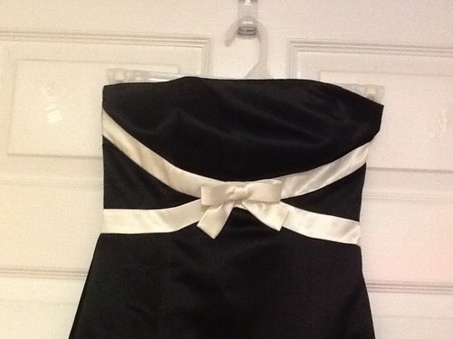 Jessica McClintock Dress Size 3 to 4 Black White Fully Lined Bridesmaid 111 - Picture 2 of 8