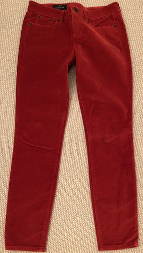 J Crew Toothpick 25 Red Velvet Velour 