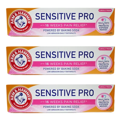ARM & HAMMER Arm and Hammer Sensitive Pro Repair Baking Soda Toothpaste 75ml 3 PACK EXP 12/25