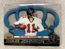 2001 Crown Royale Doug Johnson Platinum Blue Card /75 #10 Atlanta Falcons