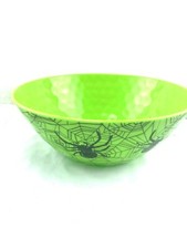 Green Spider Web Halloween Bowl tableware decor NWT melamine