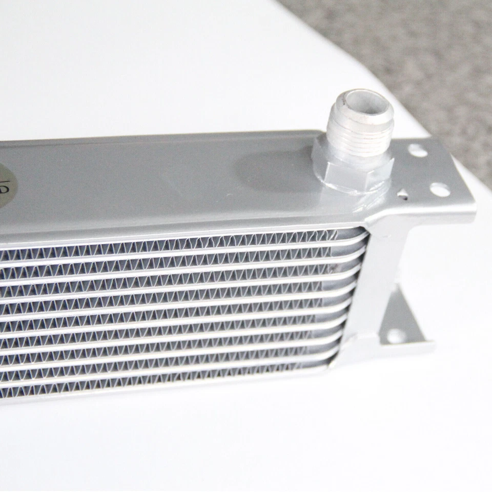 10 Row AN10 Engine Transmission 248mm Aluminum Oil Cooler Silver Universal - image 2 of 4