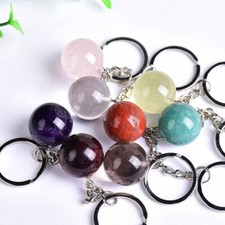 Natural crystal ball key chain Crystal ball to dribble key chain Car key pendant