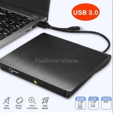 External CD DVD Drive USB 3.0 Writer Burner Player for PC Laptop + 10 Discs &Bag