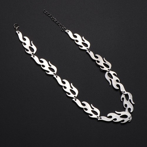 Accessories Hip Hop Hook Earrings Wave Sun Choker Bracelet Fire Flame Necklace - Picture 9 of 12