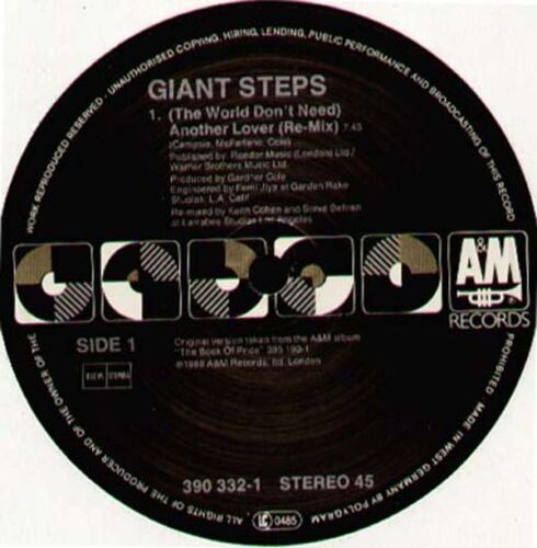 GIANT STEPS - Another Lover - Re-Mix - A&M - 1988 - Uk - 390 332-1 - Imagen 1 de 2