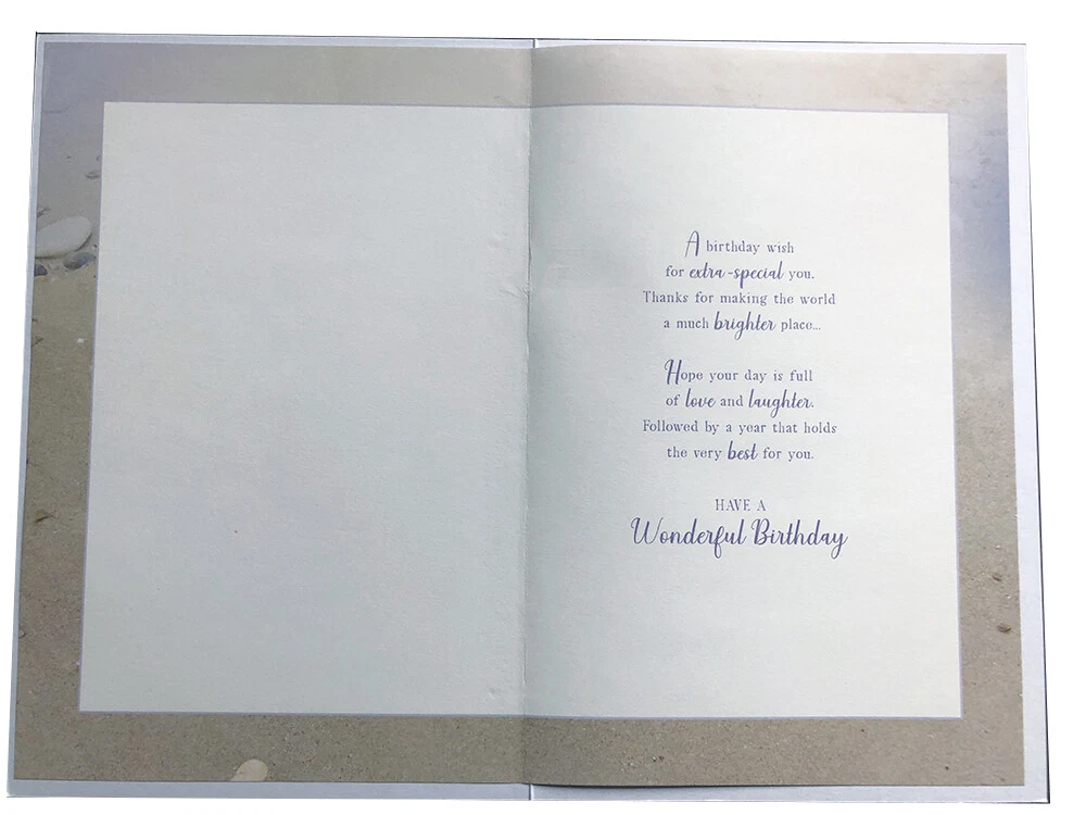 Someone Special Birthday Card Pebble Heart Beach Design Full Verse