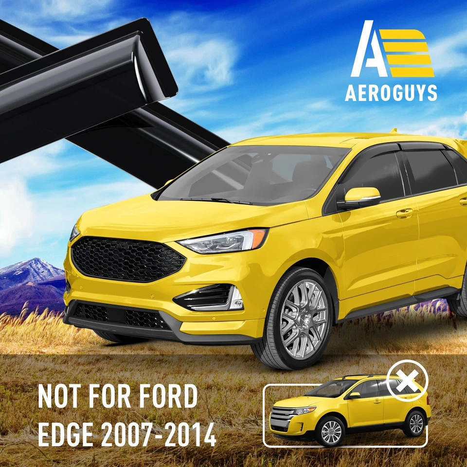 Parasoles de lluvia protectores de viento para Ford Edge 2015-2024 Foto 4 de 4