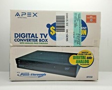 Apex DT250A Digital TV Converter Box with Analog Pass Through New BB13-351