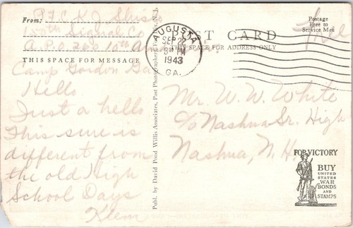 Postal de Campamento Gordon GA de la sede postal publicada - Imagen 2 de 3