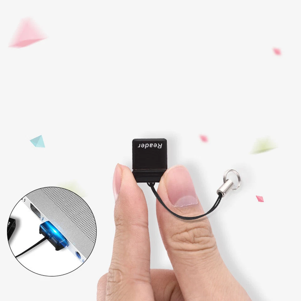 1x Mini Card Reader Super Speed USB 2.0 Mini SD/SDXC TF Card Reader Adapter - Image 2 of 4