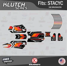 Graphics Kit for STACYC 16E Brushless Electric Bike (All Years)  Klutch-red