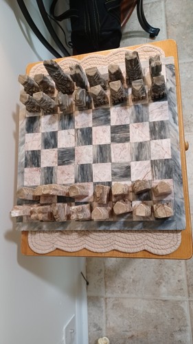 Handmade Stone Marble Chess Set Game - Picture 4 of 24