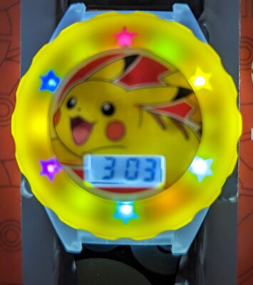 Pokemon Pikachu Flashing LCD Watch Gotta Catch Em All! Digital Accutime Nintendo